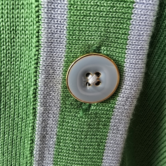 Talbots Girlfriend Cardigan Green/Light Blue Women's Size M. - Picture 3 of 9